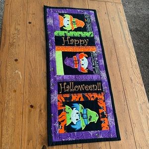 Embroidered Halloween table runner